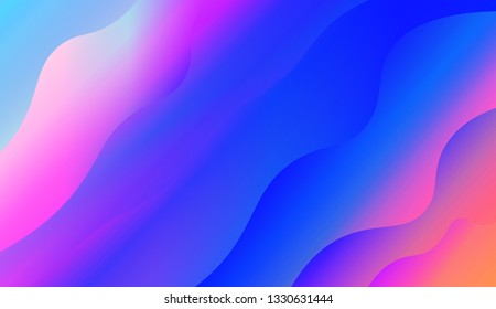 Bright abstract background with geometric shapes layers. Swirly Colorful Vibrant Shapes. Vector illustration. Futuristic wavy backdrop. Gradient