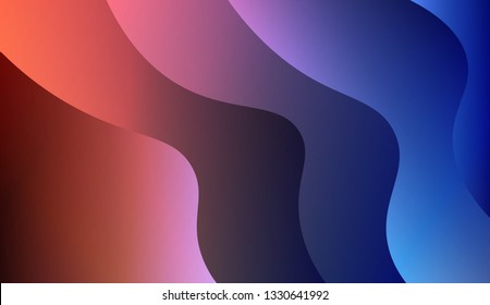 Bright abstract background with geometric shapes layers. Swirly Colorful Vibrant Shapes. Vector illustration. Futuristic wavy backdrop. Gradient.