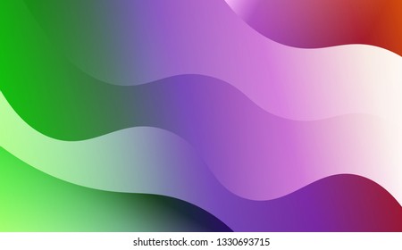 Bright abstract background with geometric shapes layers. Swirly Colorful Vibrant Shapes. Vector illustration. Futuristic wavy backdrop. Gradient.