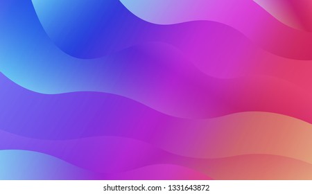Bright abstract background with geometric shapes layers. Swirly Colorful Vibrant Shapes. Vector illustration. Futuristic wavy backdrop. Gradient