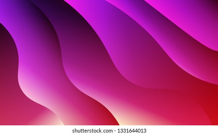 Bright abstract background with geometric shapes layers. Wave shapes and warm colors. Vector illustration. Blue purple color.