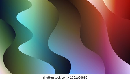 Bright abstract background with geometric shapes layers. Swirly Colorful Vibrant Shapes. Vector illustration. Futuristic wavy backdrop. Gradient.