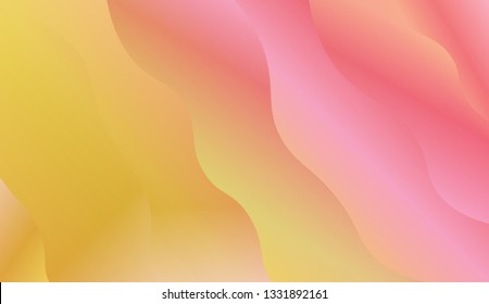 Bright abstract background with geometric shapes layers. Swirly Colorful Vibrant Shapes. Vector illustration. Futuristic wavy backdrop. Gradient