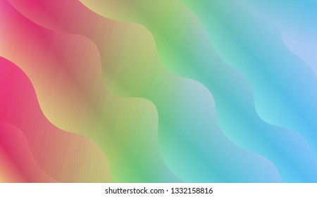 Bright abstract background with geometric shapes layers. Swirly Colorful Vibrant Shapes. Vector illustration. Futuristic wavy backdrop. Gradient