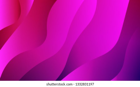 Bright abstract background with geometric shapes layers. Wave shapes and warm colors. Vector illustration. Blue purple color.