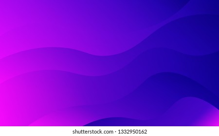 Bright abstract background with geometric shapes layers. Wave shapes and warm colors. Vector illustration. Blue purple color.