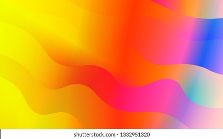 Bright abstract background with geometric shapes layers. Swirly Colorful Vibrant Shapes. Vector illustration. Futuristic wavy backdrop. Gradient