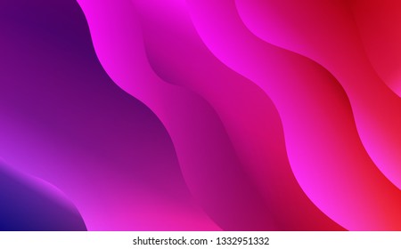 Bright abstract background with geometric shapes layers. Wave shapes and warm colors. Vector illustration. Blue purple color.