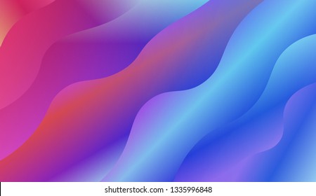 Bright abstract background with geometric shapes layers. Swirly Colorful Vibrant Shapes. Vector illustration. Futuristic wavy backdrop. Gradient