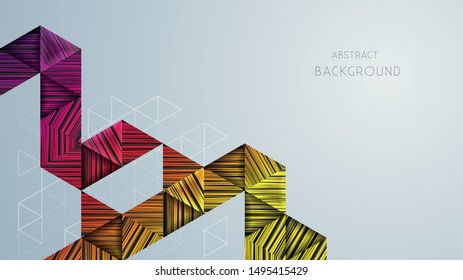 Bright abstract background with geometric shapes and copy space.Vector illustration.