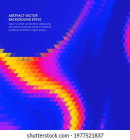 A bright abstract background with a geometric texture of triangles. An element for the design of posters, flyers, banners, creative presentations and invitations to the party. Vector illustration.