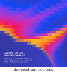 A bright abstract background with a geometric texture of triangles. An element for the design of posters, flyers, banners, creative presentations and invitations to the party. Vector illustration.