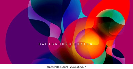 Bright abstract background glossy shiny circle and sphere composition. Minimalist geometric vector Illustration For Wallpaper, Banner, Background, Card