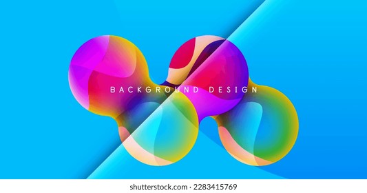Bright abstract background glossy shiny circle and sphere composition. Minimalist geometric vector Illustration For Wallpaper, Banner, Background, Card