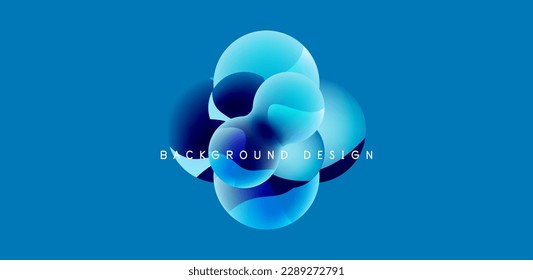 Bright abstract background glossy shiny circle and sphere composition. Minimalist geometric vector Illustration For Wallpaper, Banner, Background, Card