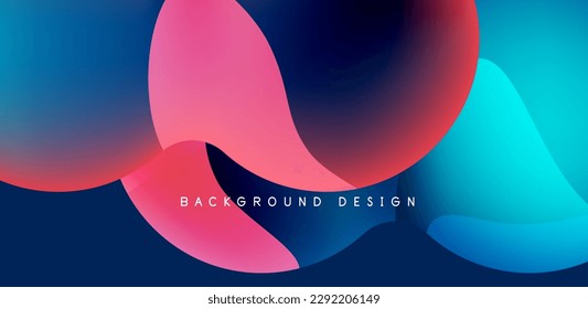 Hell abstrakter Hintergrund glänzend glänzender Kreis und Kugel-Komposition. Minimalistische geometrische Vektorgrafik für Tapete, Banner, Hintergrund, Karte