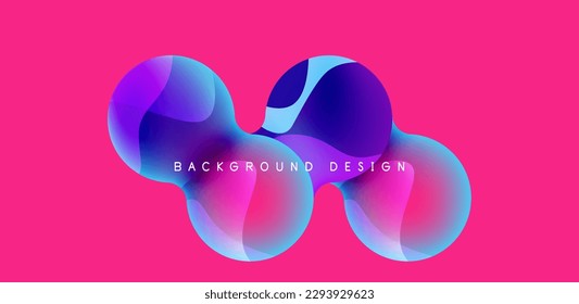 Bright abstract background glossy shiny circle and sphere composition. Minimalist geometric vector Illustration For Wallpaper, Banner, Background, Card