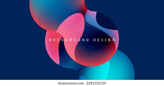 Bright abstract background glossy shiny circle and sphere composition. Minimalist geometric vector Illustration For Wallpaper, Banner, Background, Card
