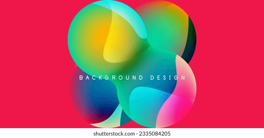 Bright abstract background glossy shiny circle and sphere composition. Minimalist geometric vector Illustration For Wallpaper, Banner, Background, Card