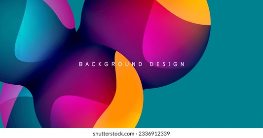 Hell abstrakter Hintergrund glänzend glänzender Kreis und Kugel-Komposition. Minimalistische geometrische Vektorgrafik für Tapete, Banner, Hintergrund, Karte
