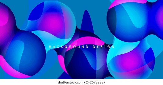 Bright abstract background glossy shiny circle and sphere composition. Minimalist geometric vector Illustration For Wallpaper, Banner, Background, Card