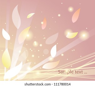 Bright abstract background with leaves