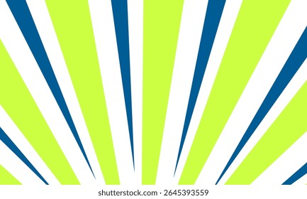 Bright abstract background with lime green and deep blue stripes forming a strong radial pattern.