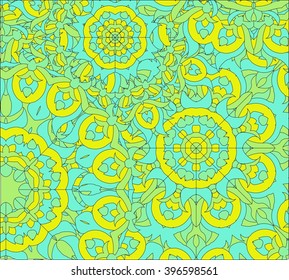 bright abstract background of mandalas