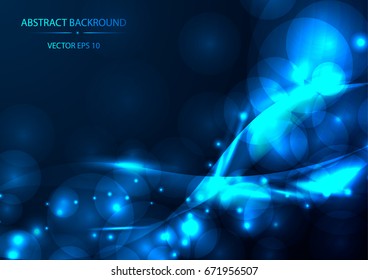 Bright abstract background. Neon lines with glow and shine effect. Vector illustration.