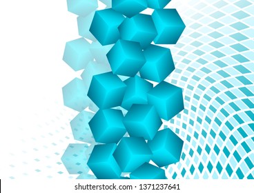 Bright abstract background with randomly arranged multi-colored cubes. Vector illustration for flyer, poster, banner, business card design.