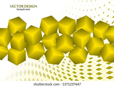 Bright abstract background with randomly arranged multi-colored cubes. Vector illustration for flyer, poster, banner, business card design.