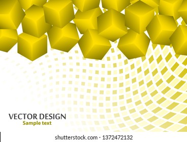Bright abstract background with randomly arranged multi-colored cubes. Vector illustration for flyer, poster, banner, business card design.