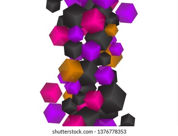 Bright abstract background with randomly arranged multi-colored cubes. Vector illustration for flyer, poster, banner, business card design.