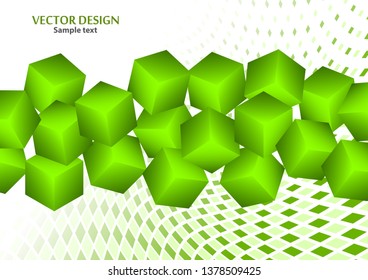 Bright abstract background with randomly arranged multi-colored cubes. Vector illustration for flyer, poster, banner, business card design.