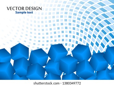 Bright abstract background with randomly arranged multi-colored cubes. Vector illustration for flyer, poster, banner, business card design.