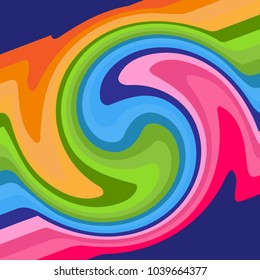 Bright abstract background with a rotating spiral Color cyclic twirl vortex for design and creativity Technology colorful pattern of swirling lines for the design of the cover Vector graphic