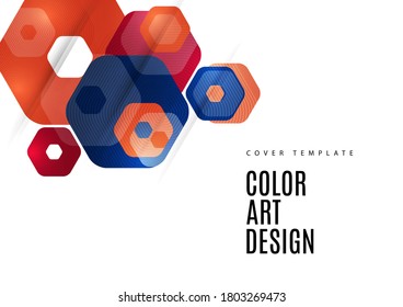 Heller abstrakter Hintergrund von abgerundeten mehrfarbigen Hexagons. Vorlage für Geschäftspräsentationen. Modernes geometrisches Design. Vektorgrafik