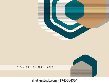 Bright abstract background of rounded multicolored hexagons and lines. Business presentation template. Modern geometric design. Vector illustration