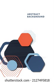Bright abstract background of rounded multi-colored hexagons, dots, circles. Business presentation template. Modern geometric design. Vector illustration