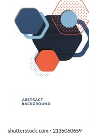 Bright abstract background of rounded multi-colored hexagons, dots, circles. Business presentation template. Modern geometric design. Vector illustration