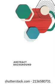 Bright abstract background of rounded multi-colored hexagons, dots, circles. Business presentation template. Modern geometric design. Vector illustration
