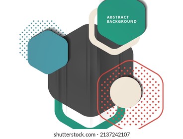 Fondo abstracto brillante de hexágonos, puntos, círculos de múltiples colores redondeados. Plantilla de presentación comercial. Diseño geométrico moderno. Ilustración del vector
