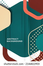 Fondo abstracto brillante de hexágonos, puntos, círculos de múltiples colores redondeados. Plantilla de presentación comercial. Diseño geométrico moderno. Ilustración del vector