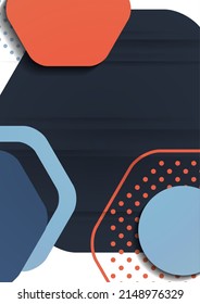 Bright abstract background of rounded multi-colored hexagons, dots, circles. Business presentation template. Modern geometric design. Vector illustration