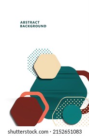 Bright abstract background of rounded multi-colored hexagons, dots, circles. Business presentation template. Modern geometric design. Vector illustration