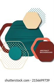 Fondo abstracto brillante de hexágonos, puntos, círculos de múltiples colores redondeados. Plantilla de presentación comercial. Diseño geométrico moderno. Ilustración del vector