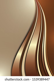 Bright abstract background with smooth curved wave lines. The effects of light and shadow. Place for advertising text. Vector illustration for your design.