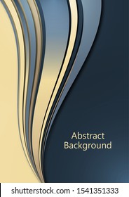 Bright abstract background with smooth curved wave lines. The effects of light and shadow. Place for advertising text. Vector illustration for your design.