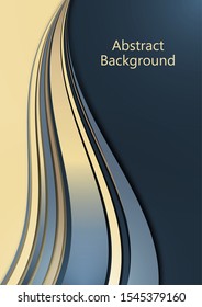 Bright abstract background with smooth curved wave lines. The effects of light and shadow. Place for advertising text. Vector illustration for your design.