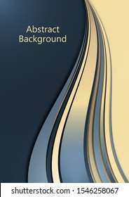 Bright abstract background with smooth curved wave lines. The effects of light and shadow. Place for advertising text. Vector illustration for your design.